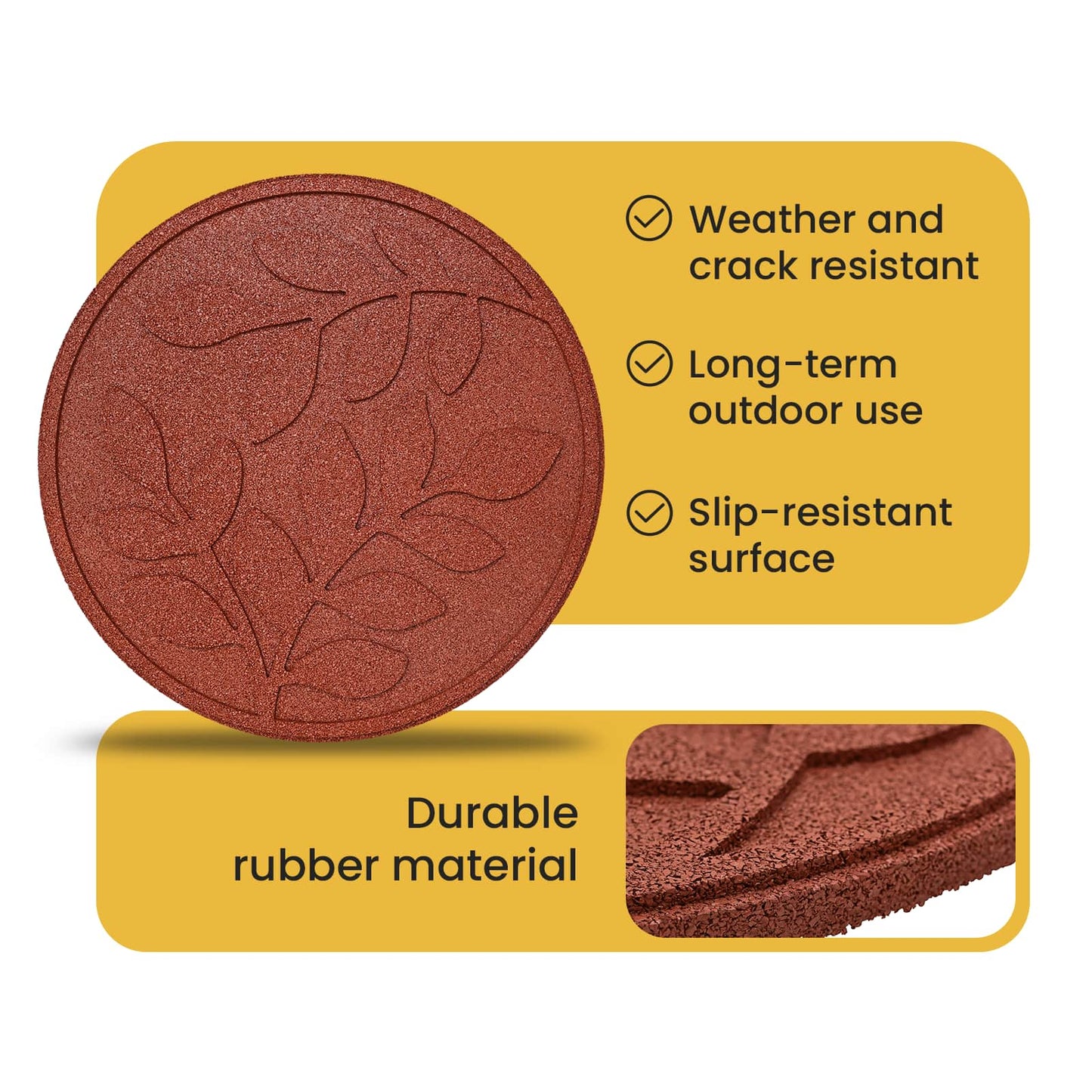 Stepping Stone 6 pcs Red Ø 44 x 2 cm Rubber