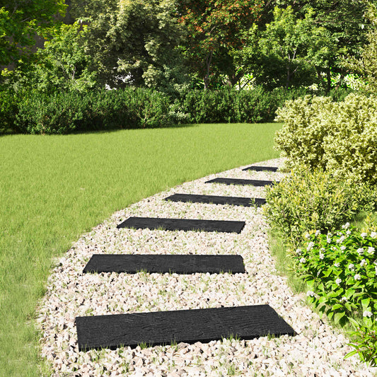 Stepping Stone 6 pcs Black 60.5 x 25 x 2 cm Rubber