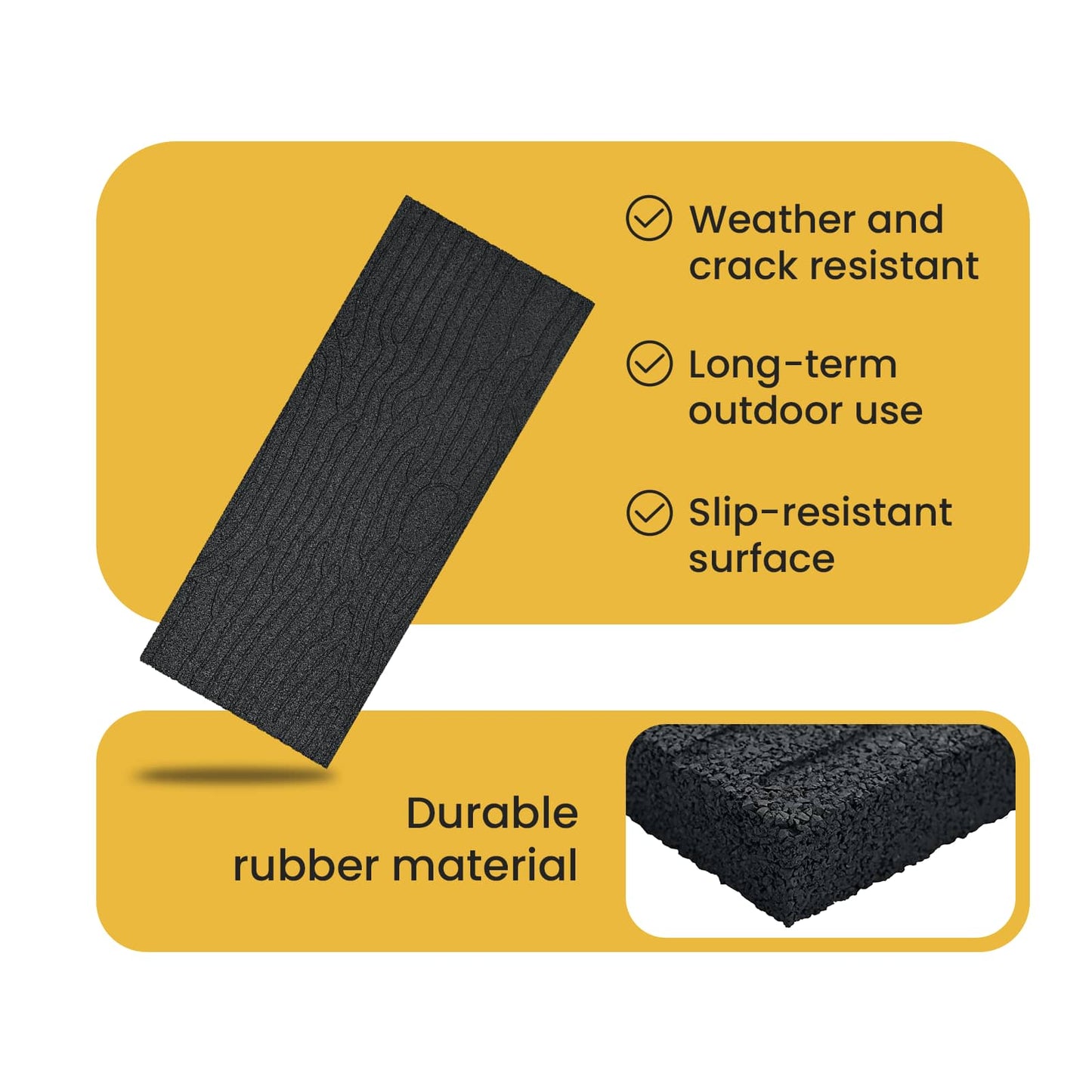 Stepping Stone 6 pcs Black 60.5 x 25 x 2 cm Rubber