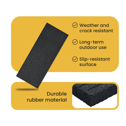 Stepping Stone 6 pcs Black 60.5 x 25 x 2 cm Rubber