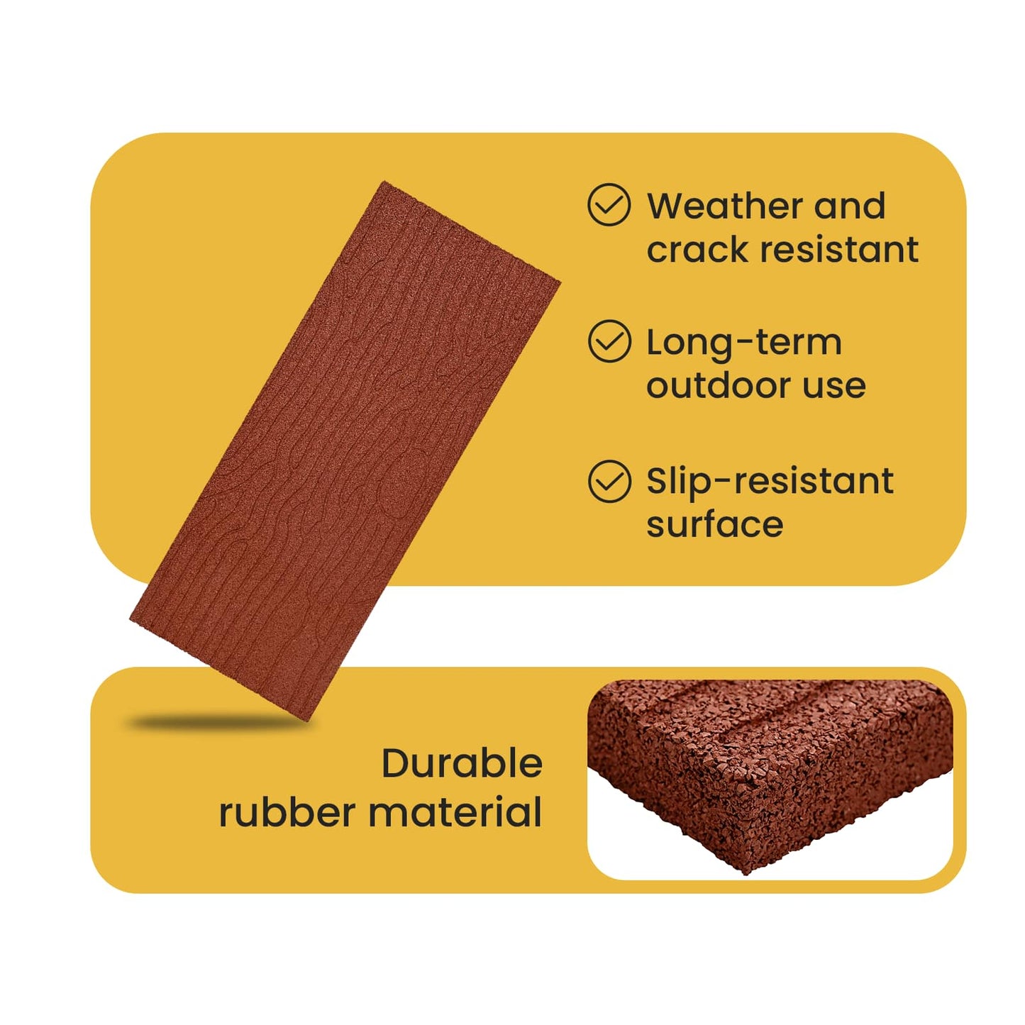 Stepping Stone 6 pcs Red 60.5 x 25 x 2 cm Rubber