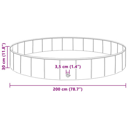 Dog Pool Folding Red Ø200 x 30 cm Thick PVC