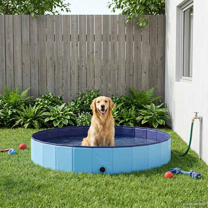 Dog Pool Folding Blue Ø300 x 38 cm Thick PVC