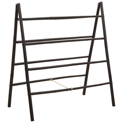 Double-Sided Blanket Ladder Black 90 x 50 x 100 cm Bamboo