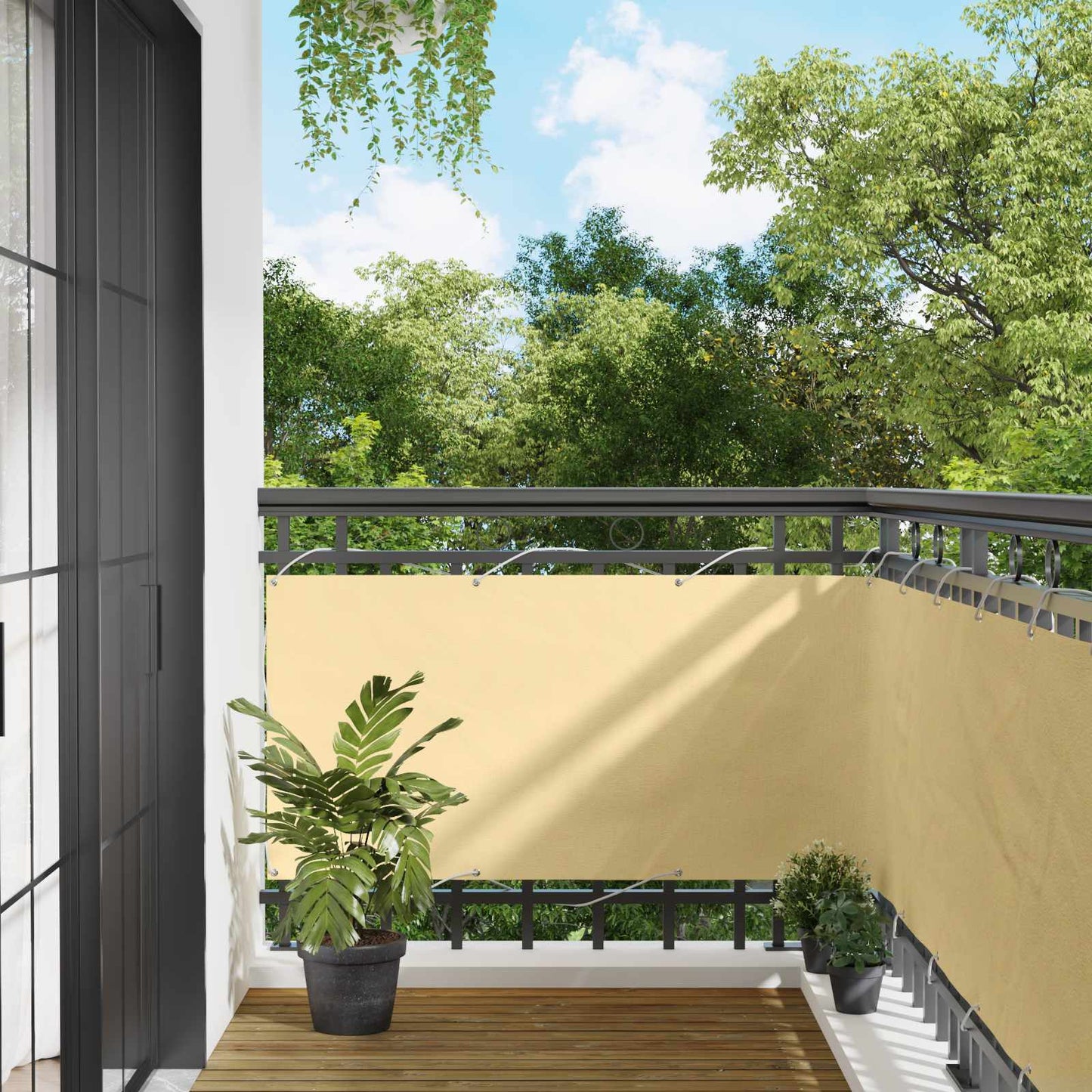 Balcony Screen 75 x 200 cm PU coated oxford alu