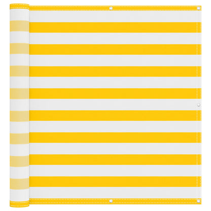 Balcony Screen Yellow and White 110 x 200 cm Oxford Fabric