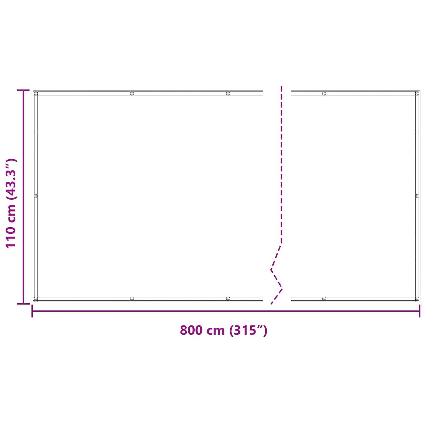 Balcony Screen Yellow and White 110 x 800 cm Oxford Fabric