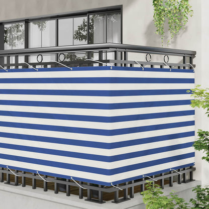 Balcony Screen Blue and White 110 x 600 cm Oxford Fabric