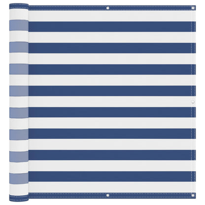 Balcony Screen Blue and White 110 x 600 cm Oxford Fabric