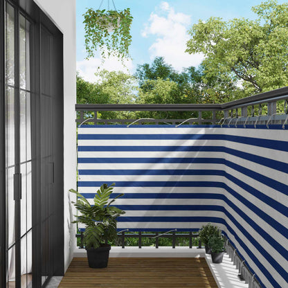 Balcony Screen Blue and White 120 x 200 cm PU coated oxford alu