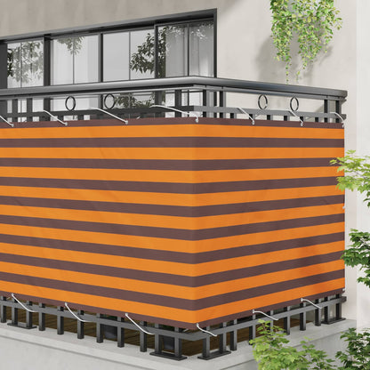 Balcony Screen Orange and Brown 110 x 1000 cm Oxford Fabric