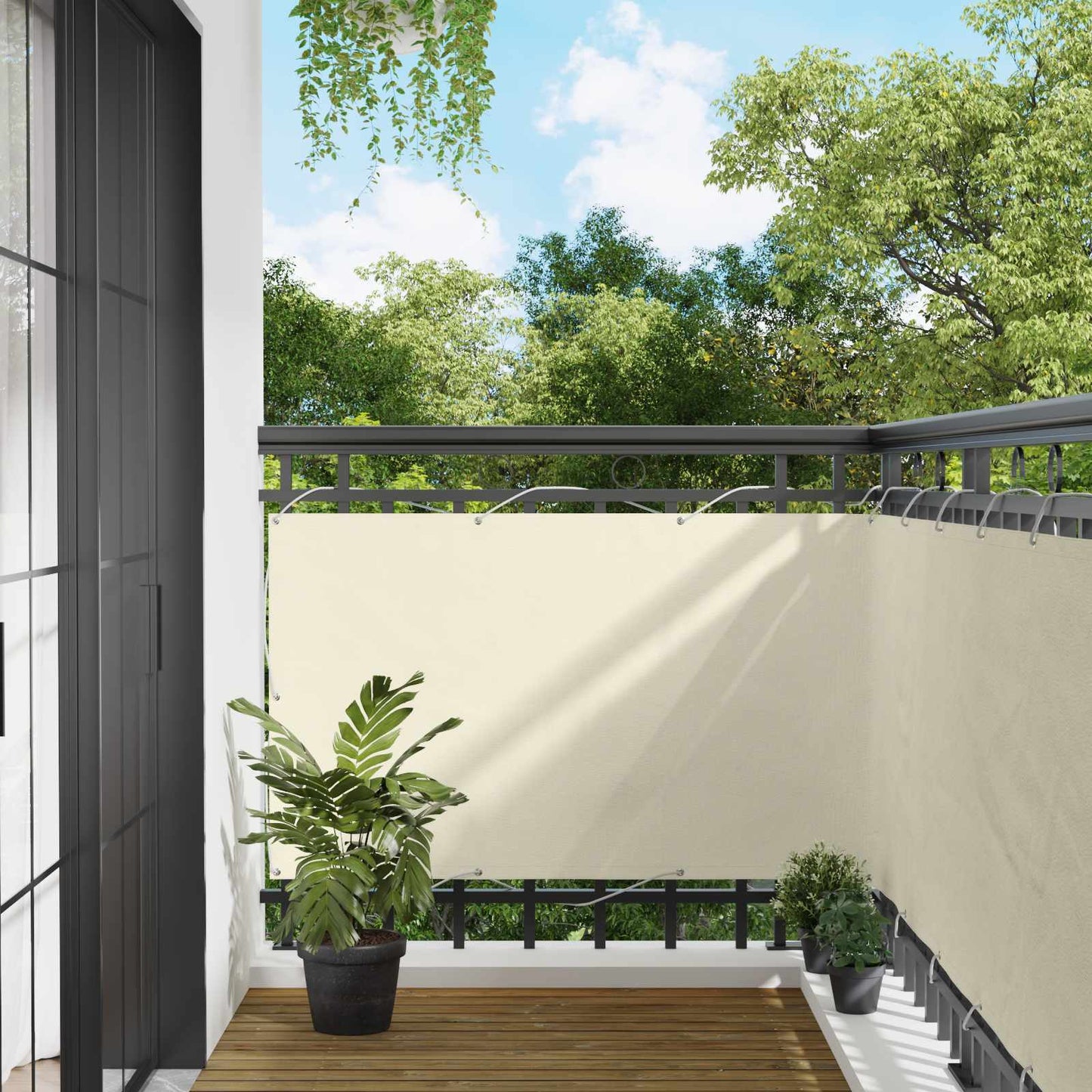 Balcony Screen 90 x 200 cm PU coated oxford alu