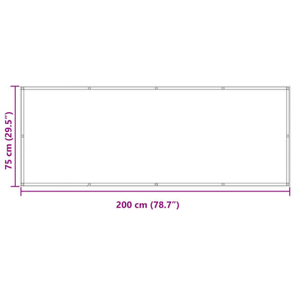 Balcony Screen 75 x 200 cm PU coated oxford alu