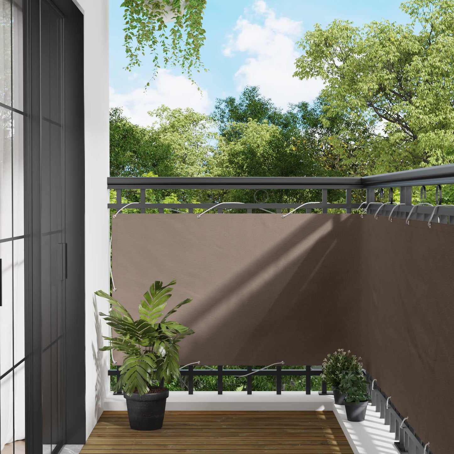 Balcony Screen Taupe 100 x 300 cm Oxford Fabric