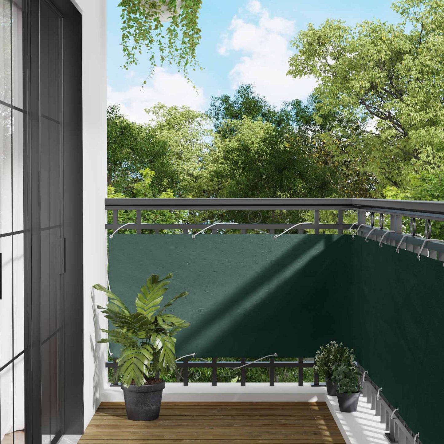 Balcony Screen 75 x 200 cm PU coated oxford alu