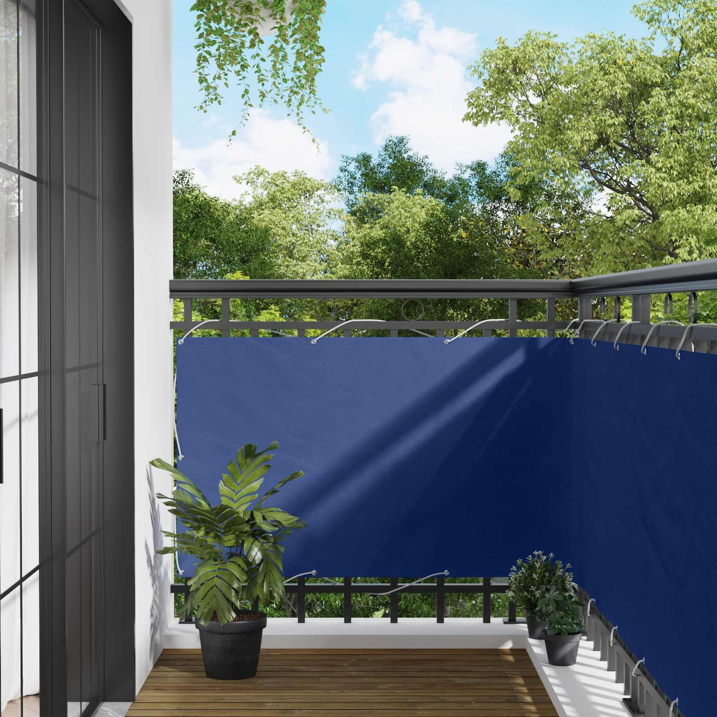 Balcony Screen Blue 100 x 400 cm Oxford Fabric