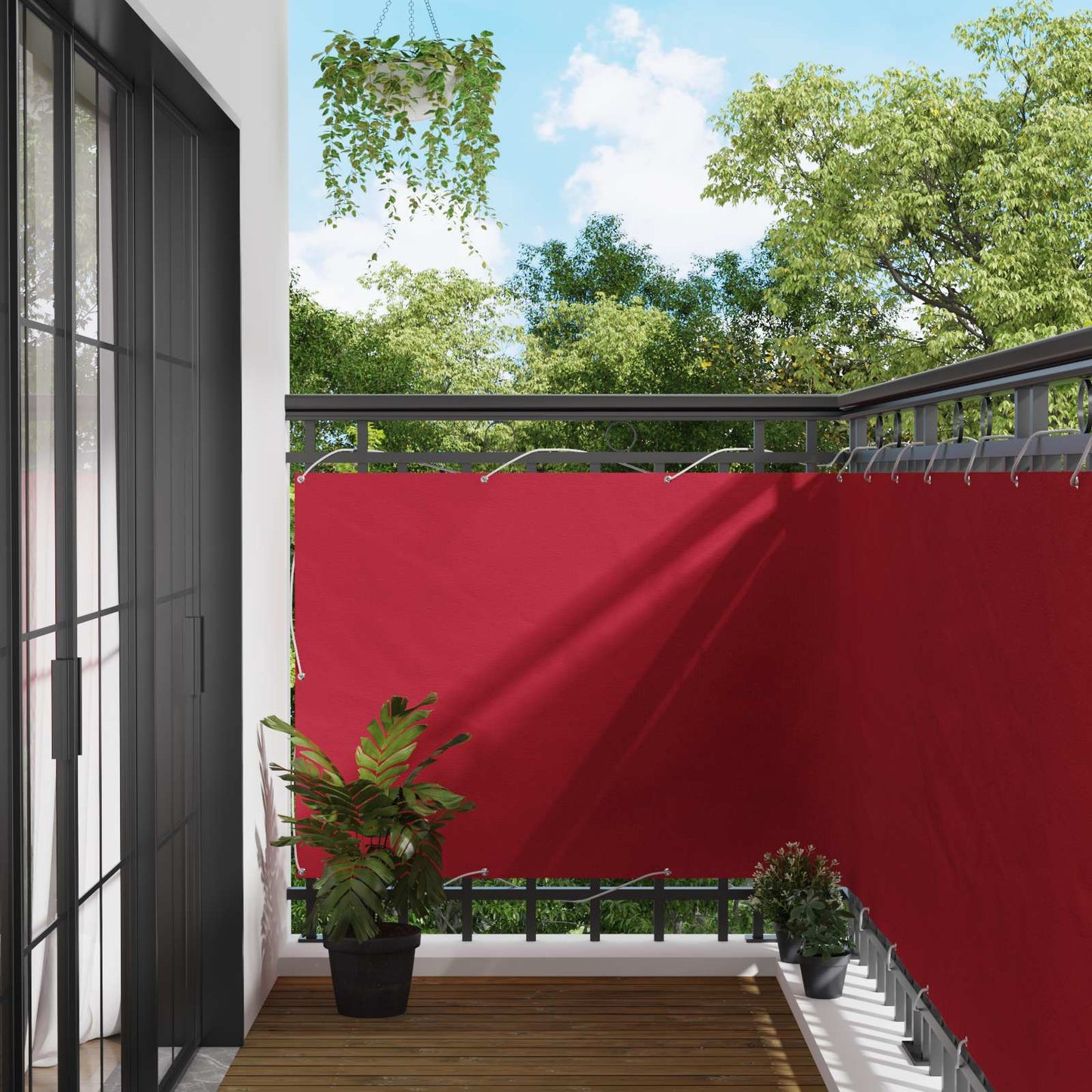 Balcony Screen Red 110 x 700 cm Oxford Fabric