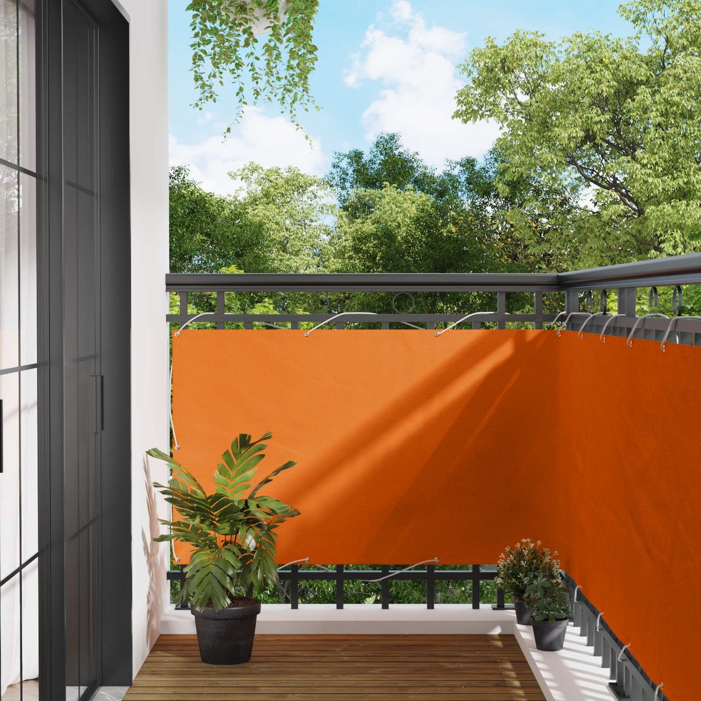 Balcony Screen Orange 100 x 200 cm Oxford Fabric