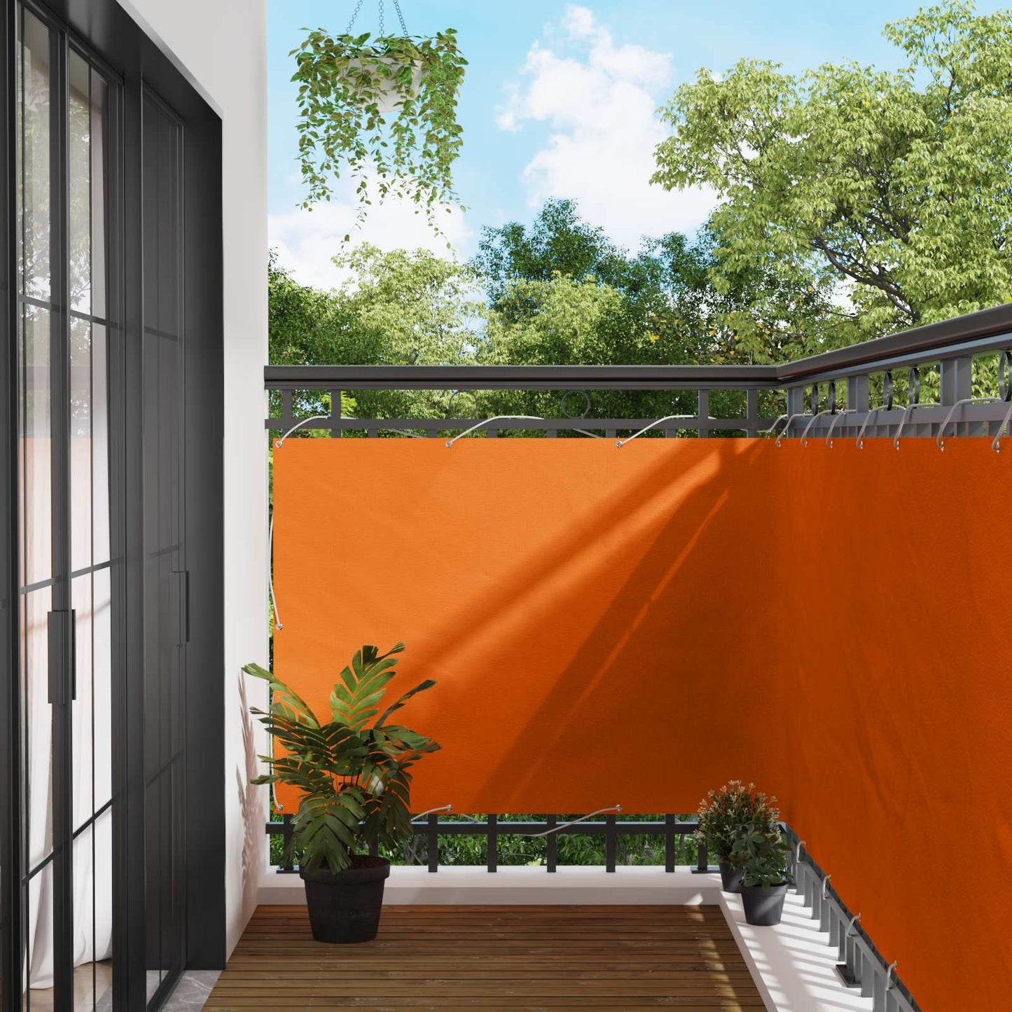 Balcony Screen Orange 110 x 800 cm Oxford Fabric