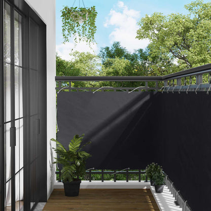 Balcony Screen Black 120 x 200 cm PU coated oxford alu