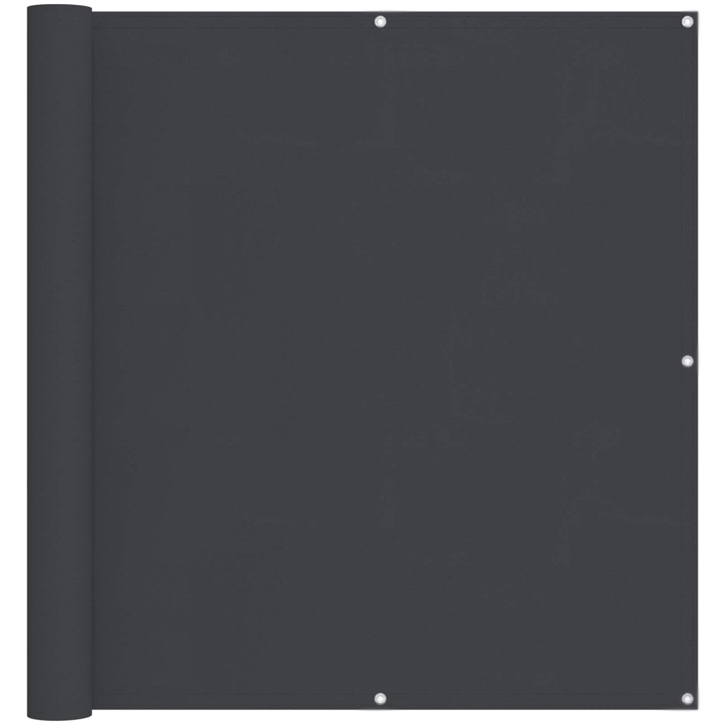 Balcony Screen Black 120 x 200 cm PU coated oxford alu