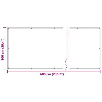 Balcony Screen Brown 100 x 600 cm Oxford Fabric