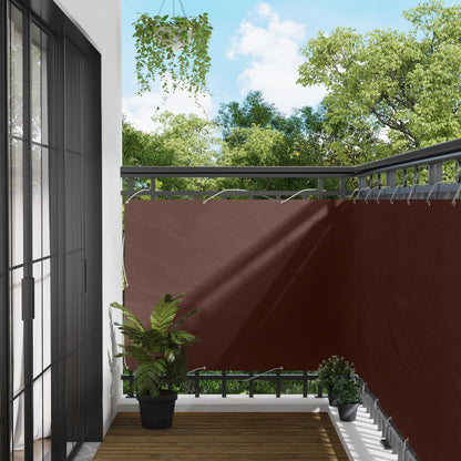 Balcony Screen Brown 110 x 1000 cm Oxford Fabric