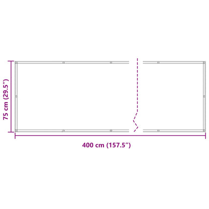 Balcony Screen Burgundy 75 x 400 cm PU coated oxford alu