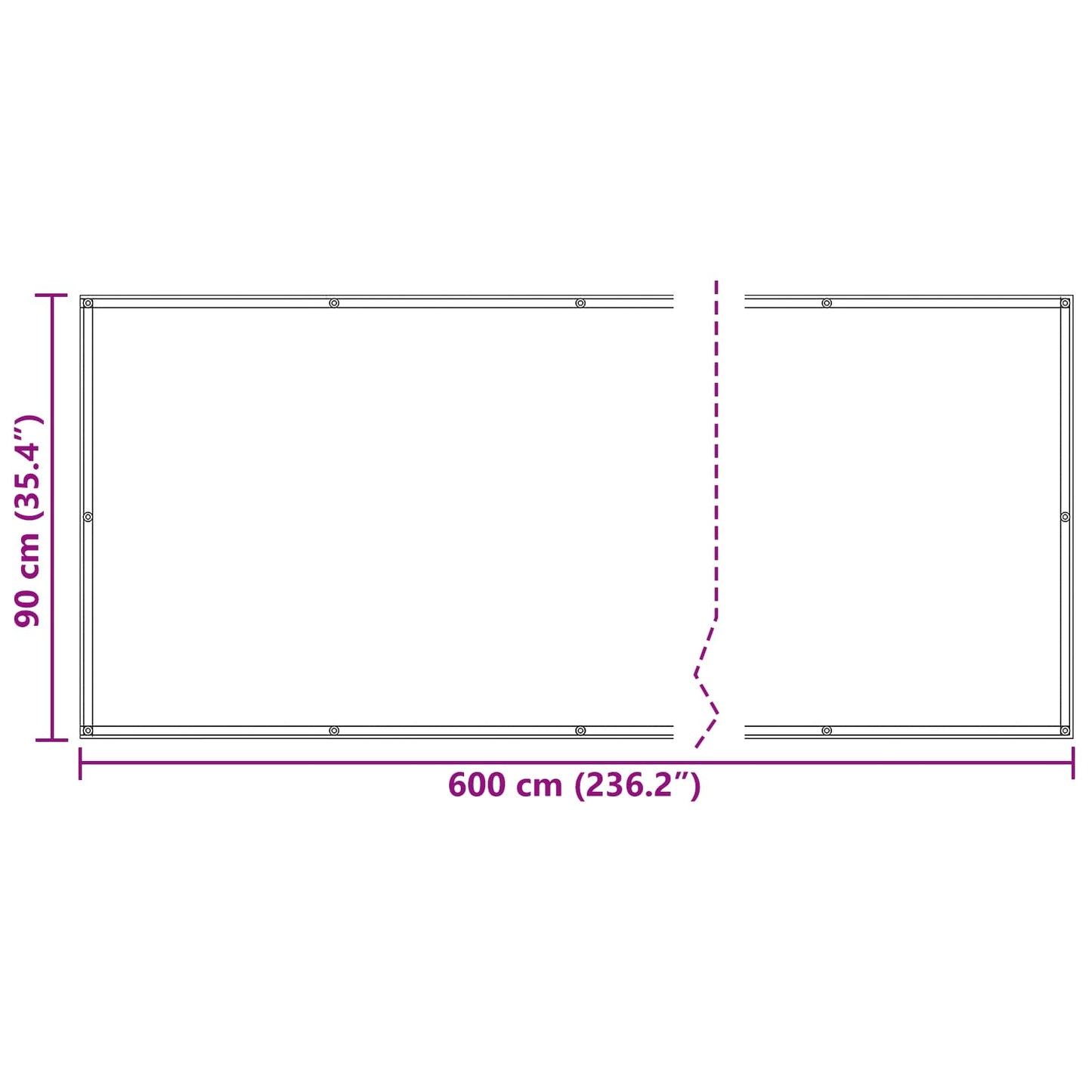 Balcony Screen Burgundy 90 x 600 cm PU coated oxford alu