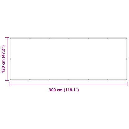 Balcony Screen Burgundy 120 x 300 cm PU coated oxford alu
