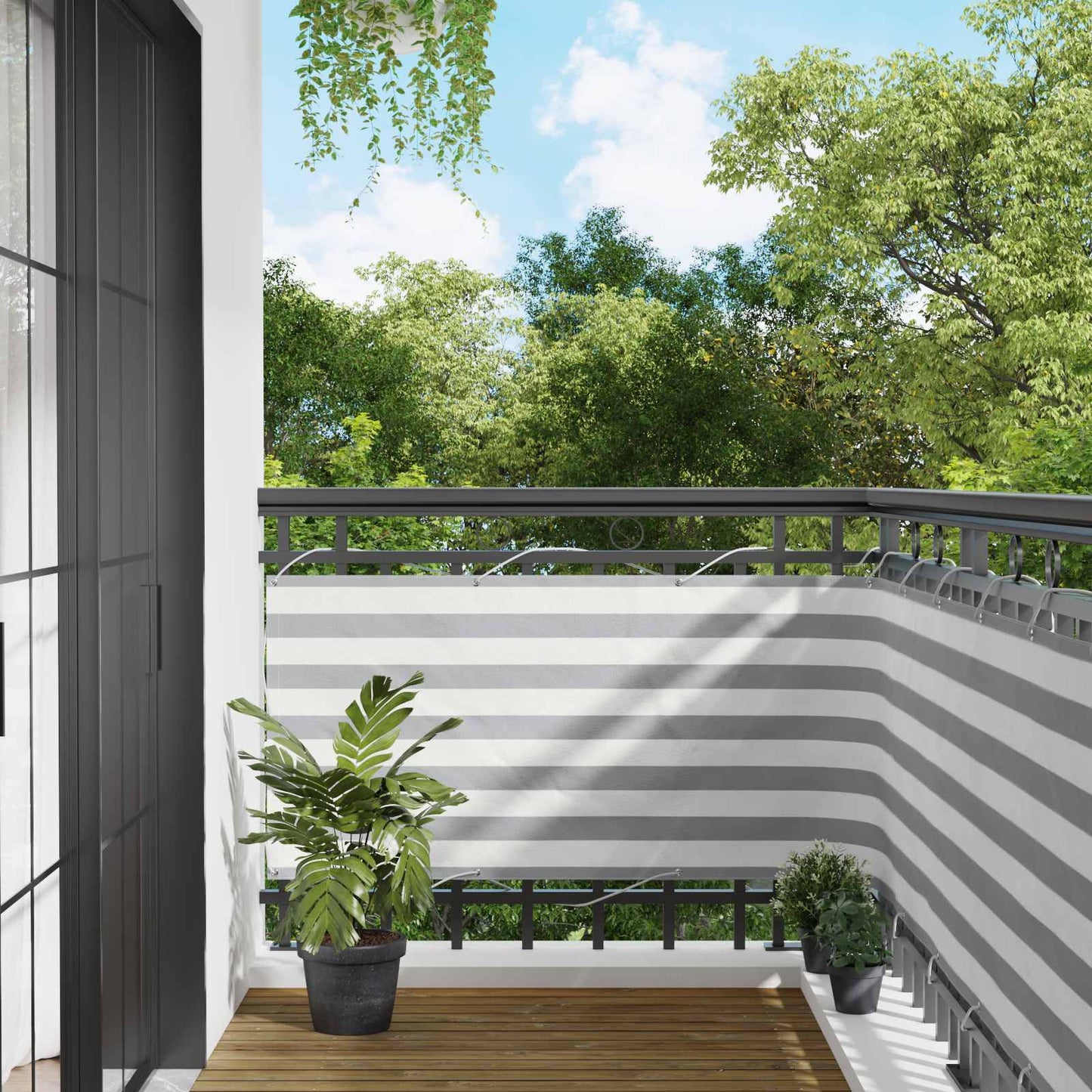 Balcony Screen 75 x 300 cm PU coated oxford alu
