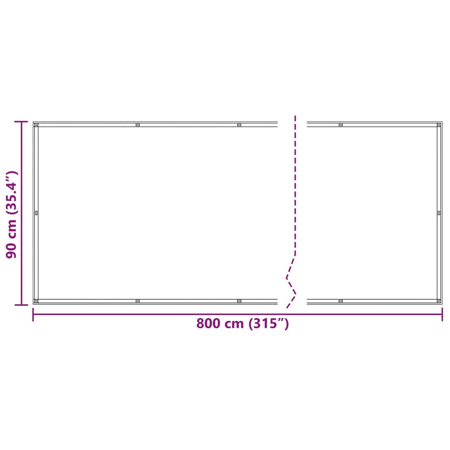 Balcony Screen Light Grey and White 90 x 800 cm