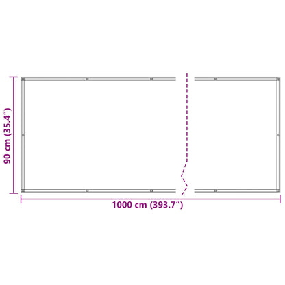 Balcony Screen Light Grey and White 90 x 1000 cm