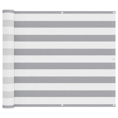 Balcony Screen Light Grey and White 100 x 500 cm Oxford Fabric