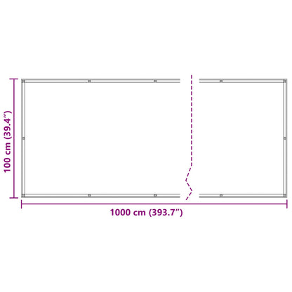 Balcony Screen Light Grey and White 100 x 1000 cm Oxford Fabric