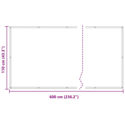 Balcony Screen 110 x 600 cm Oxford Fabric Rectangular