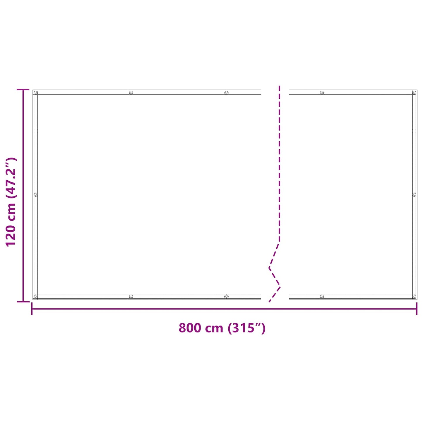 Balcony Screen Light Grey and White 120 x 800 cm