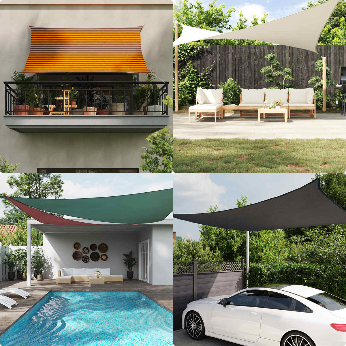 Sun Shade Sail 3.6 x 3.6 m 100% Polyester Oxford Square