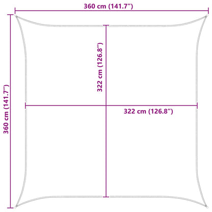 Sun Shade Sail 3.6 x 3.6 m 100% Polyester Oxford Square