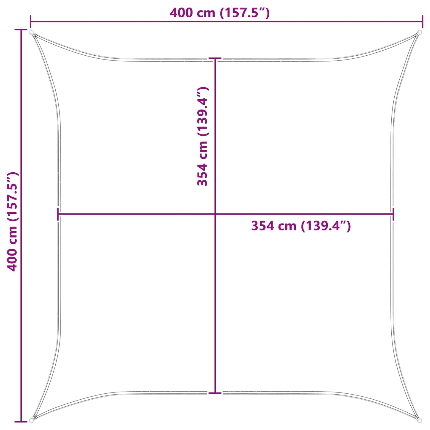 Sun Shade Sail Orange and Brown 4 x 4 m 100% Polyester Oxford