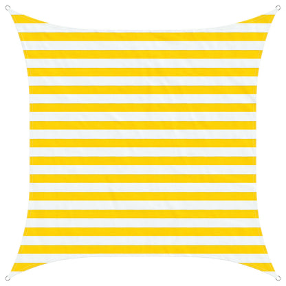Sun Shade Sail Yellow and White 2 x 2 m 100% Polyester Oxford