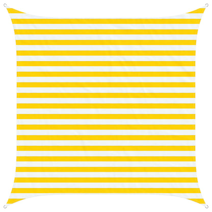 Sun Shade Sail Yellow and White 2.5 x 2.5 m