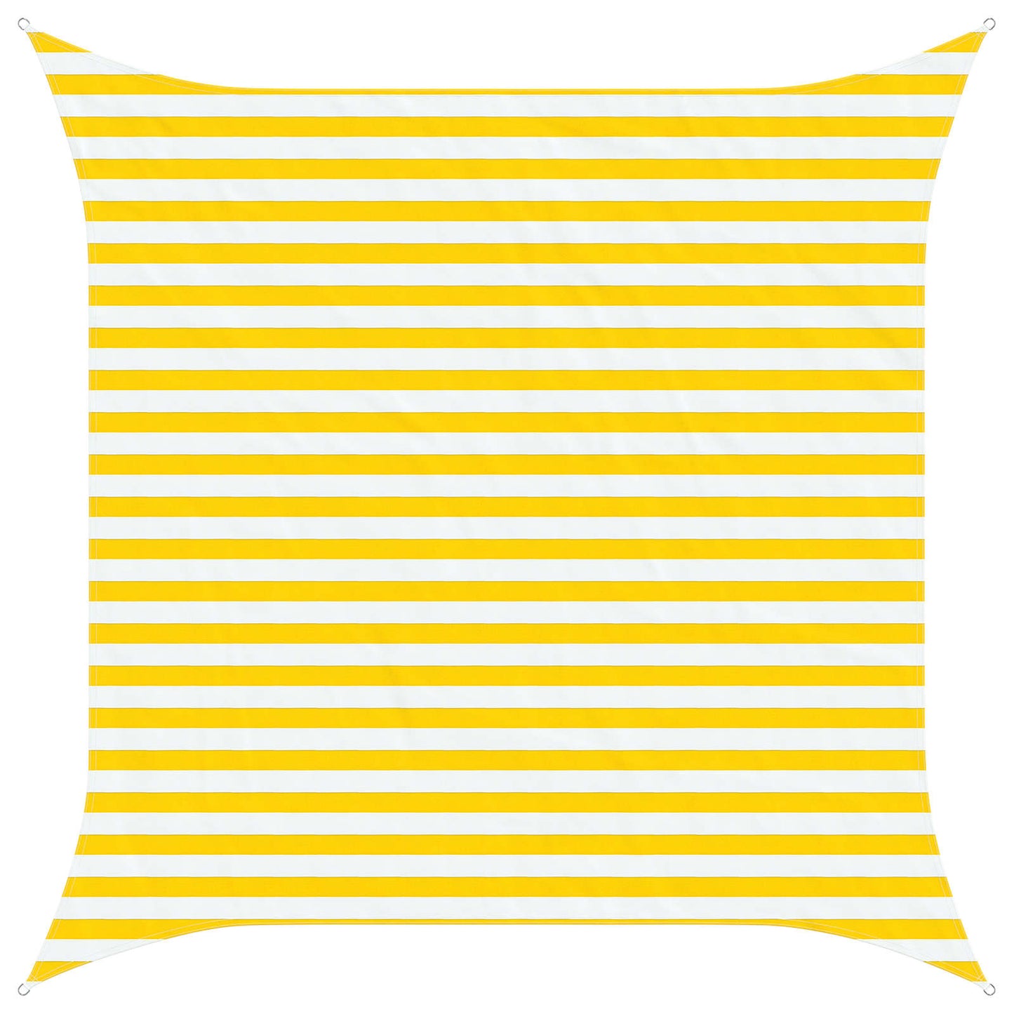 Sun Shade Sail Yellow and White 3 x 3 m 100% Polyester Oxford