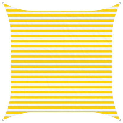 Sun Shade Sail Yellow and White 3 x 3 m 100% Polyester Oxford