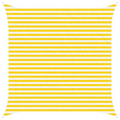Sun Shade Sail Yellow and White 3.6 x 3.6 m