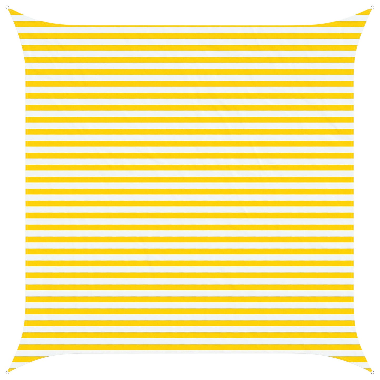 Sun Shade Sail Yellow and White 4 x 4 m 100% Polyester Oxford