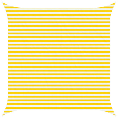 Sun Shade Sail Yellow and White 4 x 4 m 100% Polyester Oxford