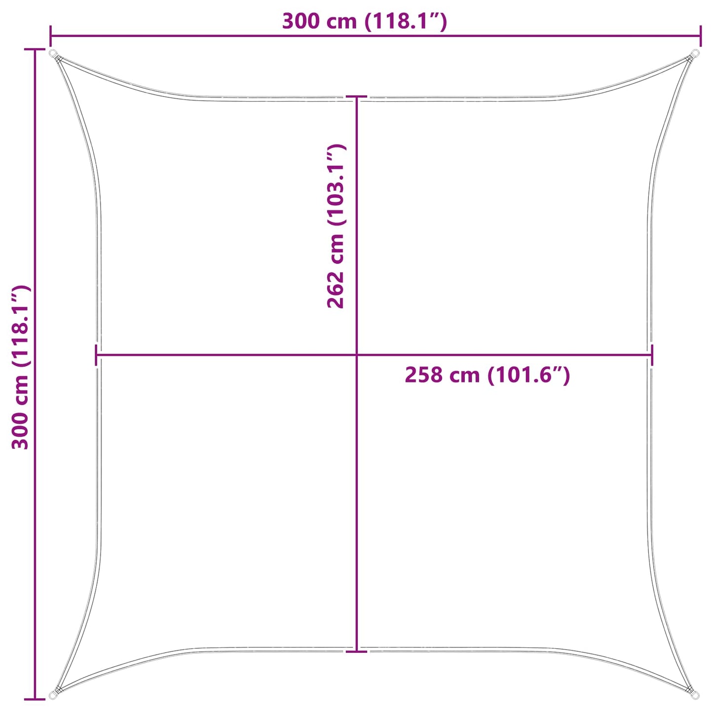 Sun Shade Sail Blue and White 3 x 3 m 100% Polyester Oxford