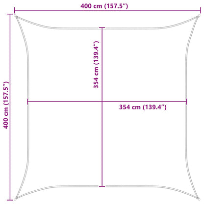 Sun Shade Sail 4 x 4 m 100% Polyester Oxford Square