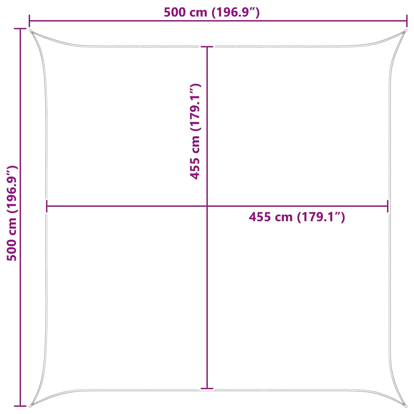 Sun Shade Sail Blue and White 5 x 5 m 100% Polyester Oxford